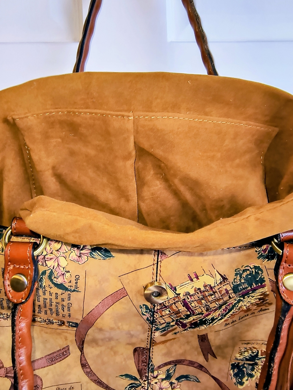 Patricia Nash My European Trip RIENZO Leather Satchel Retired $229 Retail - Picture 7 of 10